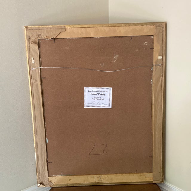 Yellow 1970s Abstract Portrait Painting by Peter Keil, Framed For Sale - Image 8 of 8