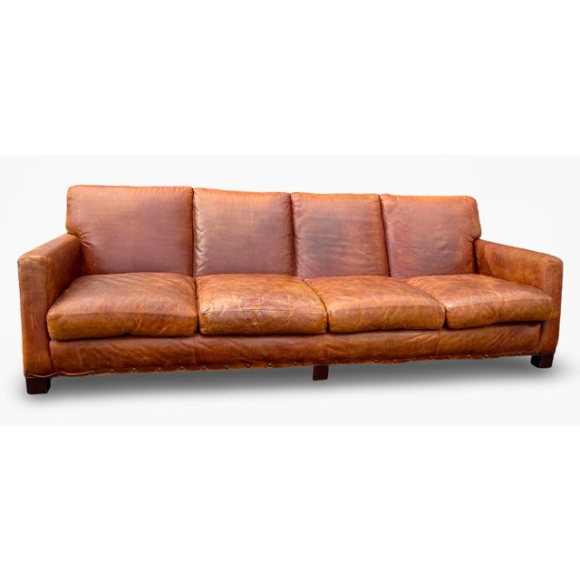 Ralph Lauren Vintage Ralph Lauren Leather Sofa For Sale - Image 4 of 6