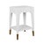2020s Matthew Izzo Home Patti Glossy White Lacquer One Drawer Side Table With Antique Brass Foot Caps For Sale - Image 5 of 6
