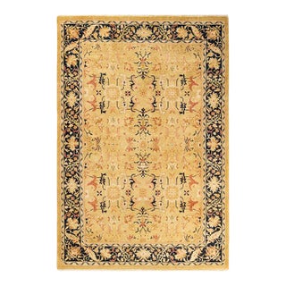 Mogul, One-of-a-Kind Hand-Knotted Area Rug in Green, 6' 1" x 9' 1" For Sale