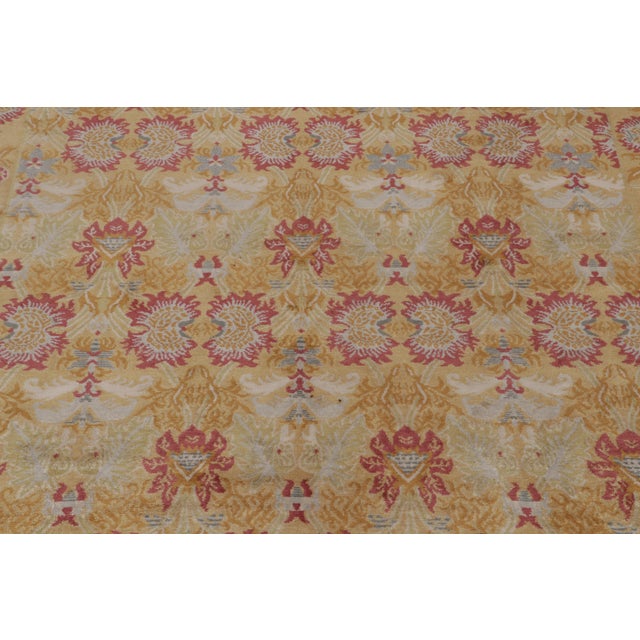 Rug & Kilim 2010s Rug & Kilim’s Spanish European Style Rug in Gold & Red Floral Pattern For Sale - Image 4 of 5