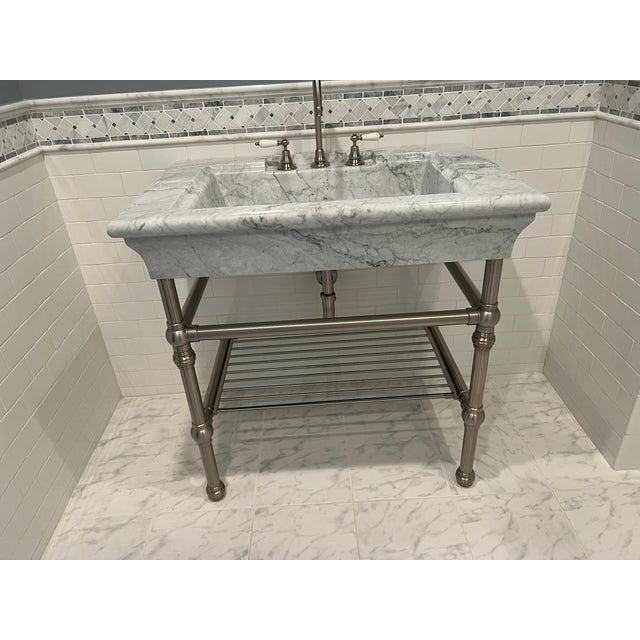 2020s Large Marble Bathroom Sink For Sale - Image 5 of 5