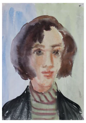 Dzidra Ezergaile, Portrait, 1961, Watercolor on Paper