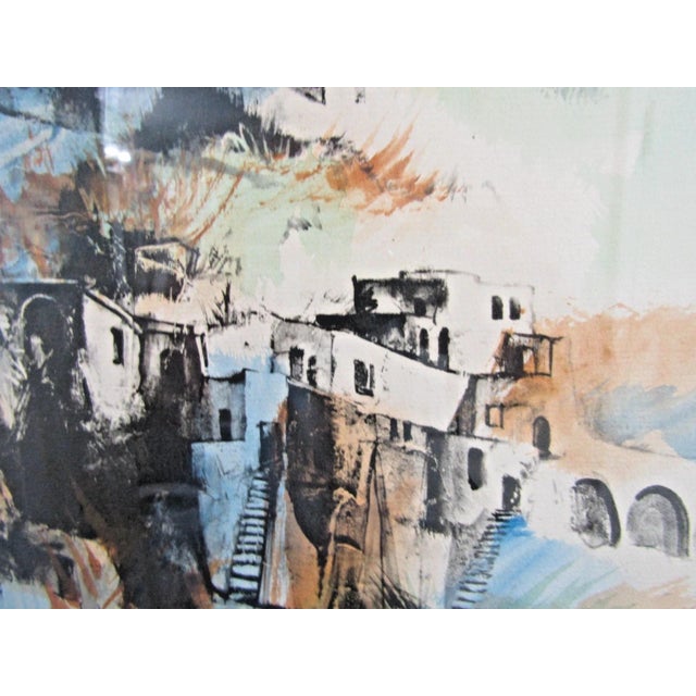 1970s 1970s Jonas Gerard Limited Edition Color Print Gouache Street Scene in Jerusalem 1/115 For Sale - Image 5 of 9