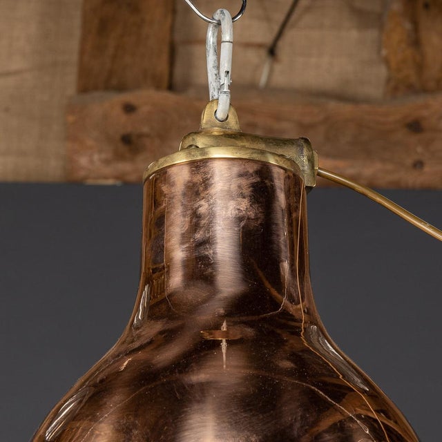Vintage Danish Polished Brass Cargo Ship Light, 1960 For Sale - Image 9 of 10