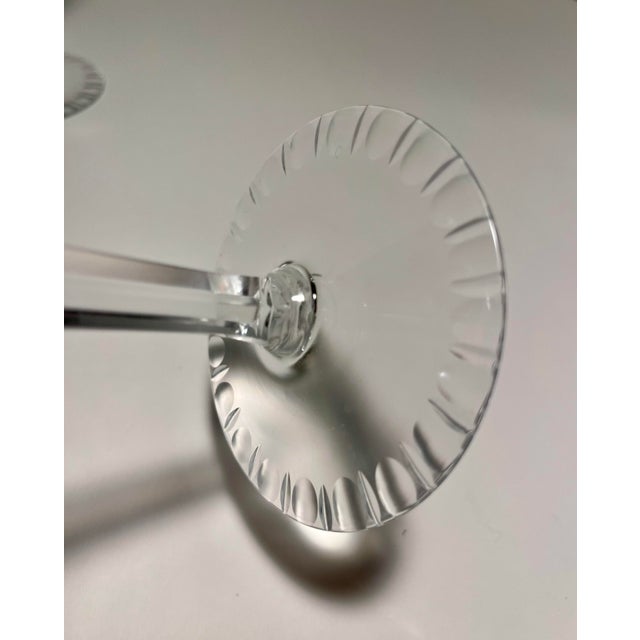 1970s Set of 2 Caroline Emerald Green Cased Cut to Clear Crysyal Vintage Wine Goblets For Sale - Image 4 of 6