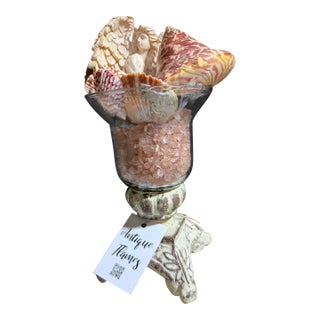 Celestial Meets the Sea Shell and Angel Adorned Vase-Coastal Art Sculpture For Sale