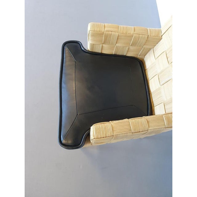 Block Island Cane Chairs with Leather Seats by John Hutton for Donghia / Set of 6 For Sale - Image 9 of 18