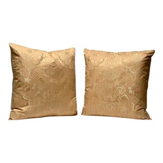 Scalamandre “Villa Lante Unito” Feather/Down Pillows - A Pair For Sale