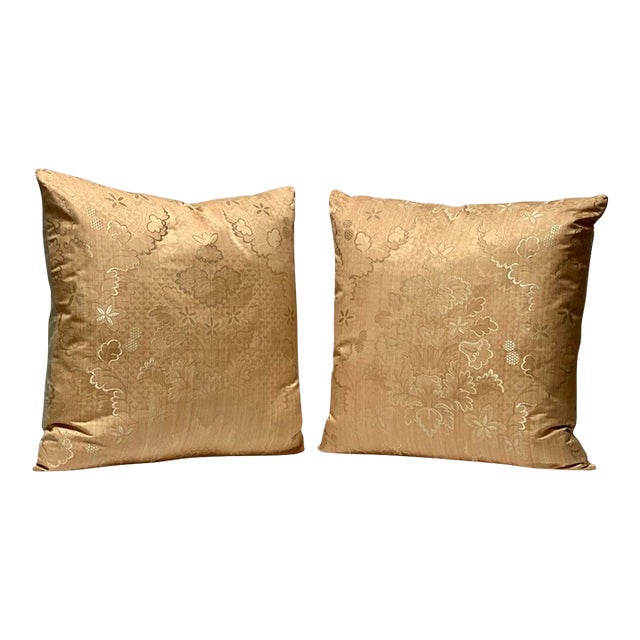 Scalamandre “Villa Lante Unito” Feather/Down Pillows - A Pair For Sale