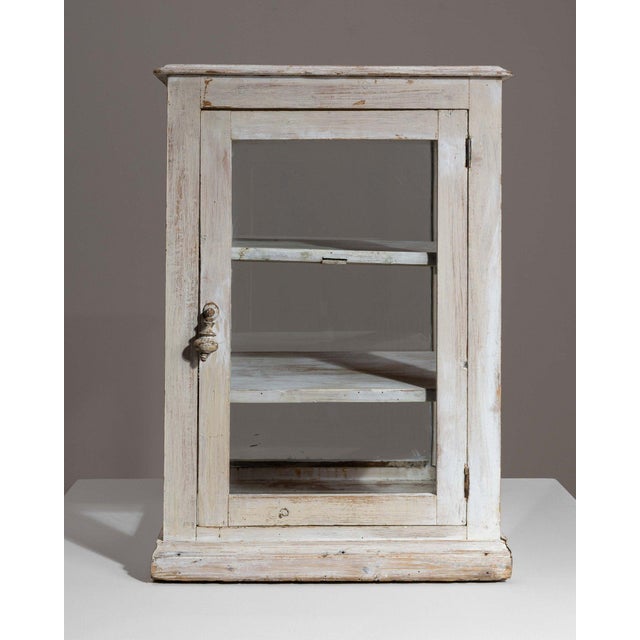 White 19th Century France White Wood Display Cabinet For Sale - Image 8 of 10