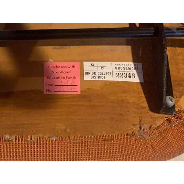 Rare 1970s Adjustable Drafting Task Chair by Toledo Metal Furniture Co., With Covered Seat and Back For Sale - Image 9 of 9