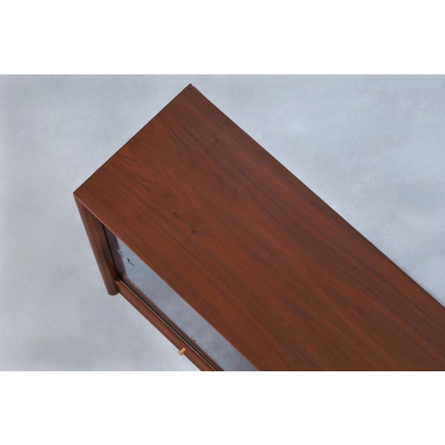1960s Mid-Century Walnut Credenza or Bookcase With Glass Doors by Merton Gershun For Sale - Image 12 of 12