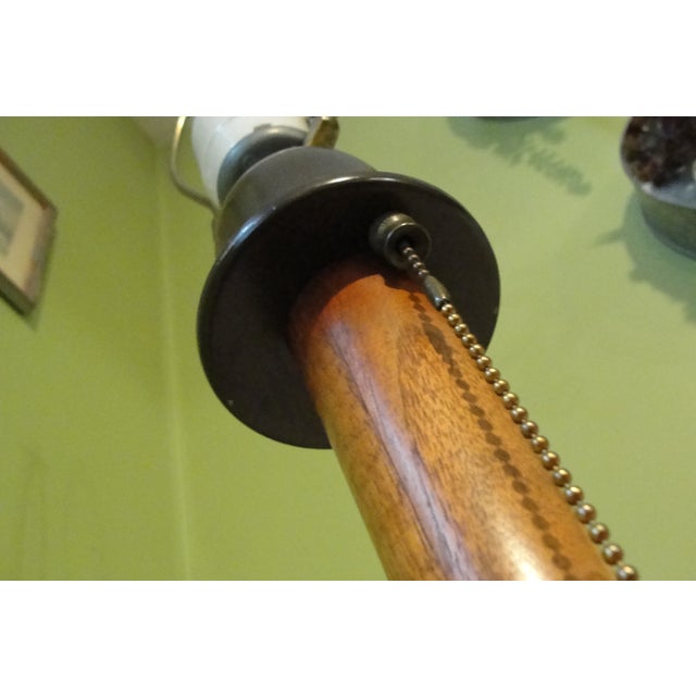 Mid-Century Modern Modeline Style Walnut and Glass End Table Lamp For Sale - Image 12 of 13