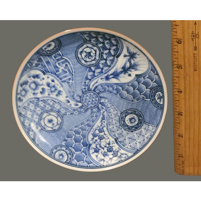 Late 20th Century Vintage Japanese Blue & White Plate Marked For Sale - Image 5 of 9