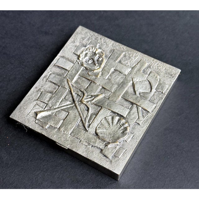 Rare French Line Vautrin Silvered Bronze Holopherne Box For Sale - Image 10 of 15