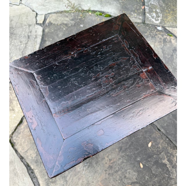 Wood Antique Chinese 2-Tier Hardwood Stand For Sale - Image 7 of 13
