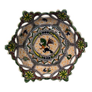 Coimbra Ceramic - Hand Painted Portuguese Fruit Basket 1 For Sale