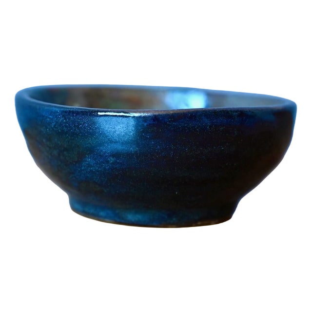 Vintage Glazed Stoneware Bowl, 1970s For Sale