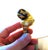 2020s Gold Leaf Fiji Shell Lamp Finials With Black Blown Murano Glass, a Pair by C. Damien Fox For Sale - Image 5 of 6