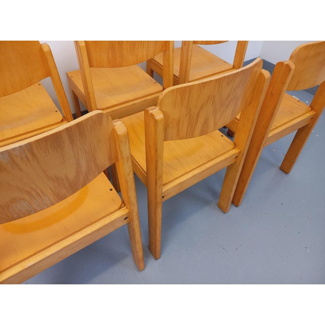 Vintage Beechwood Chairs, 1970s, Set of 6 For Sale - Image 15 of 18