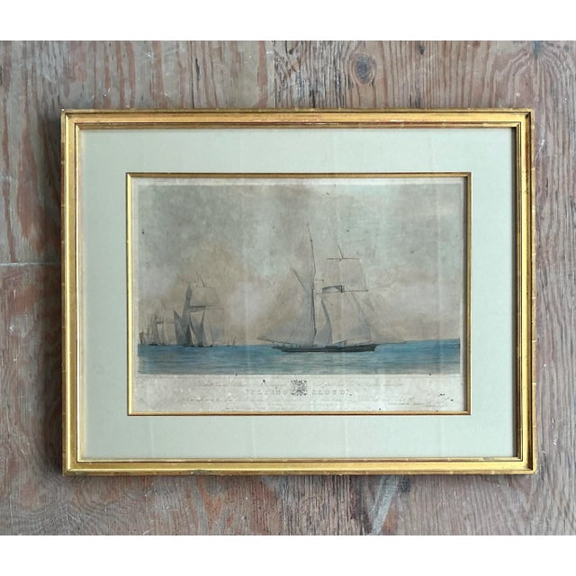 Vintage Boho Hand Colored Nautical Print For Sale - Image 4 of 6
