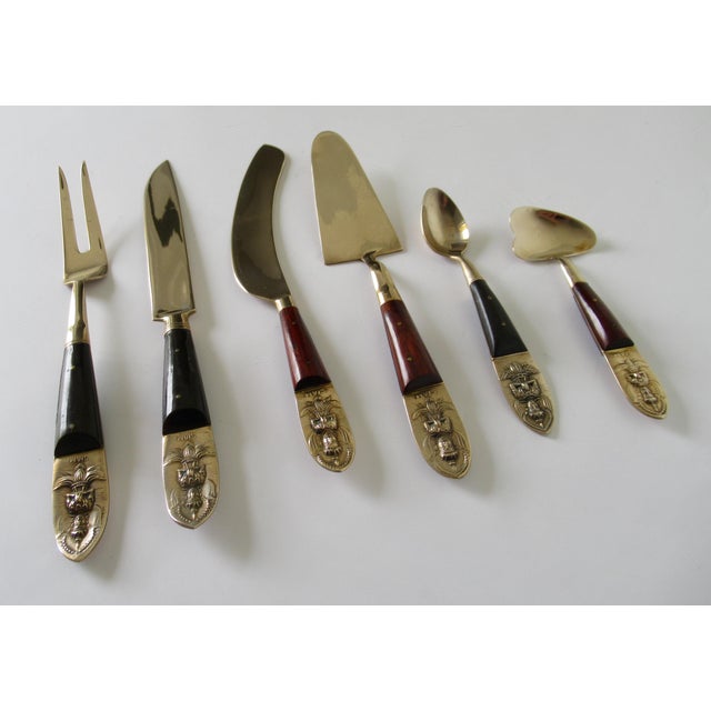 Vintage Asian Siam Brass & Rosewood Flatware Service 26 Pieces Chairish