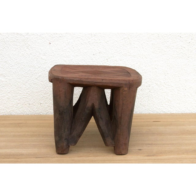 Rustic Charm Nupe Carved Stool For Sale - Image 4 of 9