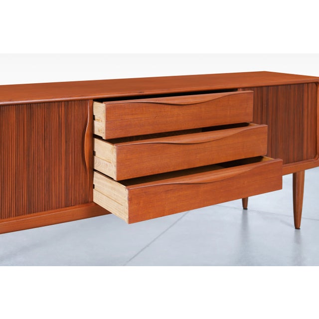 1960s Danish Modern Teak Tambour Door Credenza For Sale In Los Angeles - Image 6 of 12