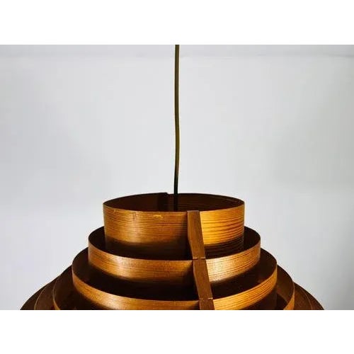 Mid-Century Modern Wooden Pendant Lamp by Hans-Agne Jakobsson, Sweden, 1960s For Sale - Image 10 of 13