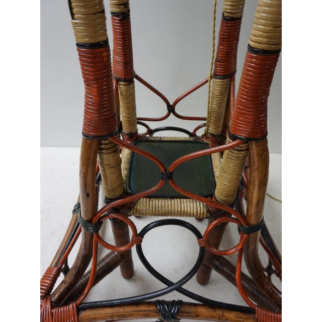Art Nouveau Rattan Wicker Floor Lamp, 1890s For Sale - Image 9 of 18