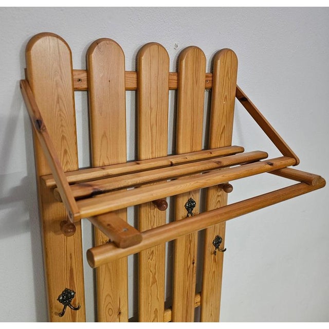Tan Pine Wood Coat Rack For Sale - Image 8 of 18