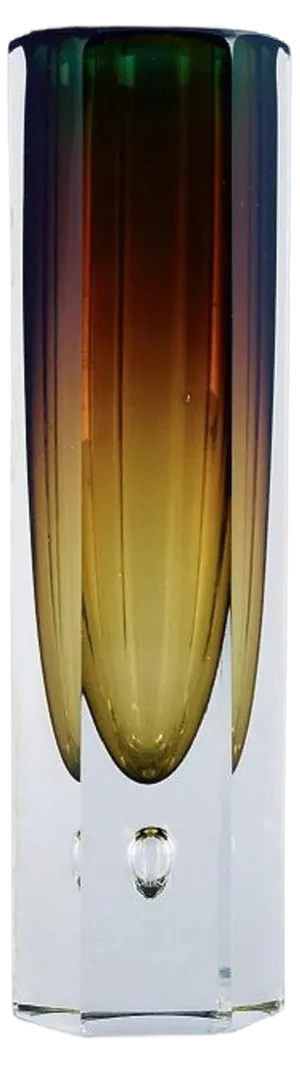Art Glass Italian Smoky Mouth-Blown Vase, 1960s