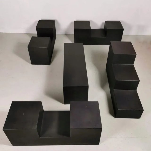 Gli Scacchi Poufs or Tables by Mario Bellini for B&B, 1970s, Set of 5 For Sale - Image 9 of 9