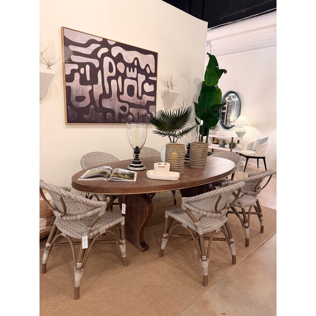 Interlude Home Inc. Resin Wicker and Wood Dining Chair For Sale In West Palm - Image 6 of 8