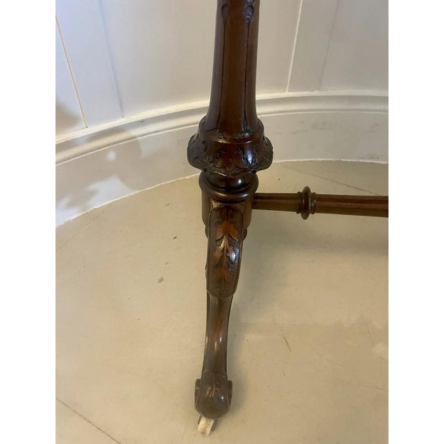 Antique Victorian Inlaid Burr Walnut Lamp Table, 1860 For Sale - Image 12 of 16