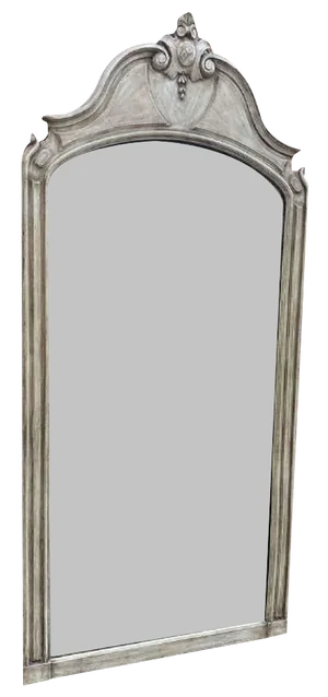 Large 19th Century French Carved Wood Painted Mirror