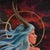 Waterbuck Nebula by Stephanie Freese | Acrylic on hardboard Portrait of a woman with horns in space. For Sale