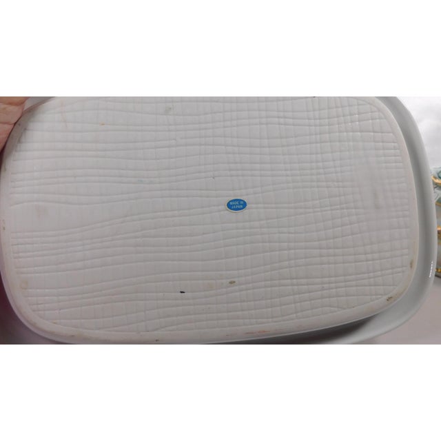 Teal 1960s Royal Japan Serving Tray With Two Covered Sugar Bowls For Sale - Image 8 of 9