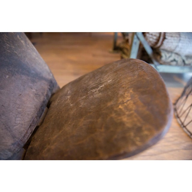 Vintage Carved African Wooden Slot Chair For Sale - Image 11 of 13