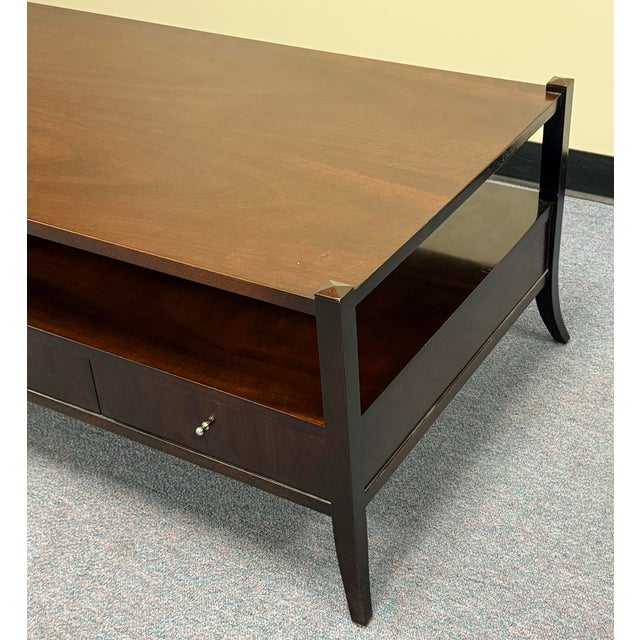 Baker Furniture Company Barbara Barry for Baker Mahogany Coffee Table For Sale - Image 4 of 12