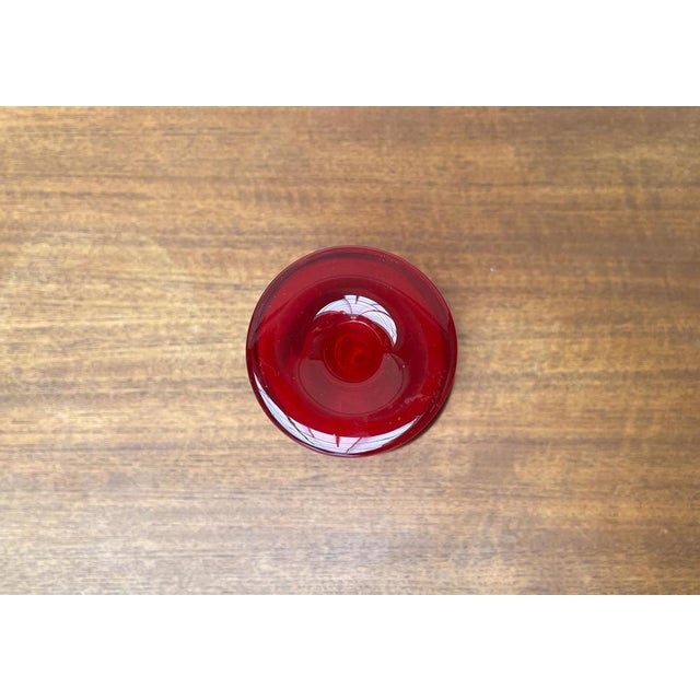 Vintage German Red Glass Solifleur Vase by Cari Zalloni for WMF For Sale - Image 6 of 15