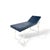 Contemporary Mid-Century Modern Streamline Adjustable Chaise Lounge in Blue Vinyl and Chrome For Sale - Image 3 of 9