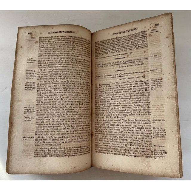 Antique Law Book Leather Bound New Jersey 1821 First Edition For Sale - Image 11 of 12
