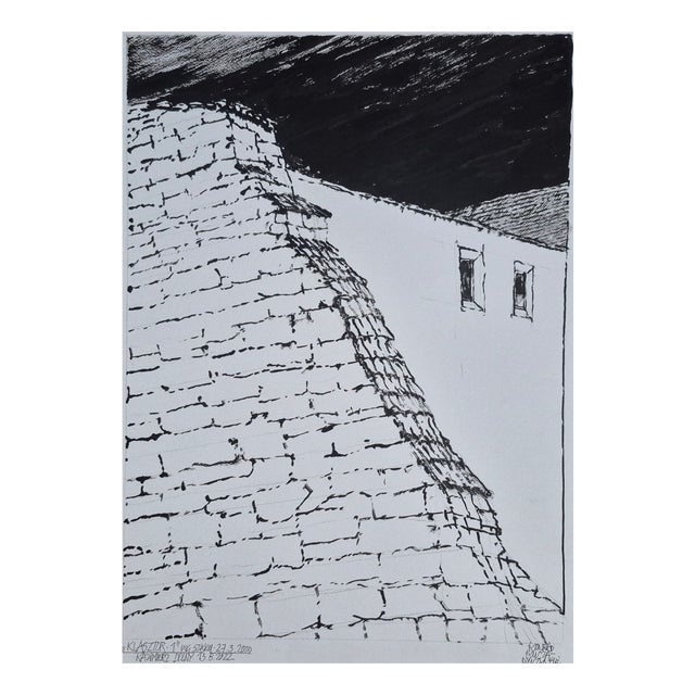 Konrad Kucza-Kuczynski, Monastery (Architecture in Kazimierz Dolny, Poland), Ink on Paper For Sale