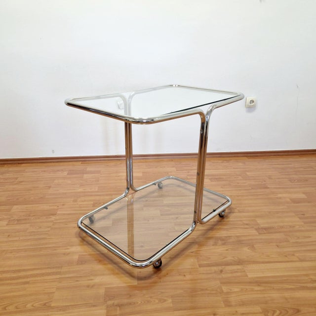 Mid-Century Modern Chrome and Glass Bar Cart, Italy, 1960s For Sale - Image 14 of 14