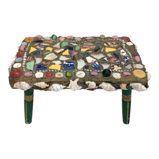 Vintage Folk Art Stool For Sale