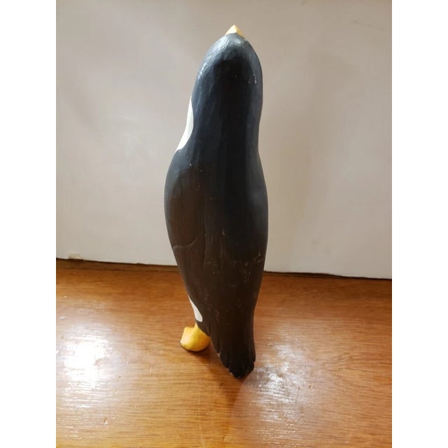 Figurative Vintage Hand Carved Wooden Penguin (#2) For Sale - Image 3 of 5