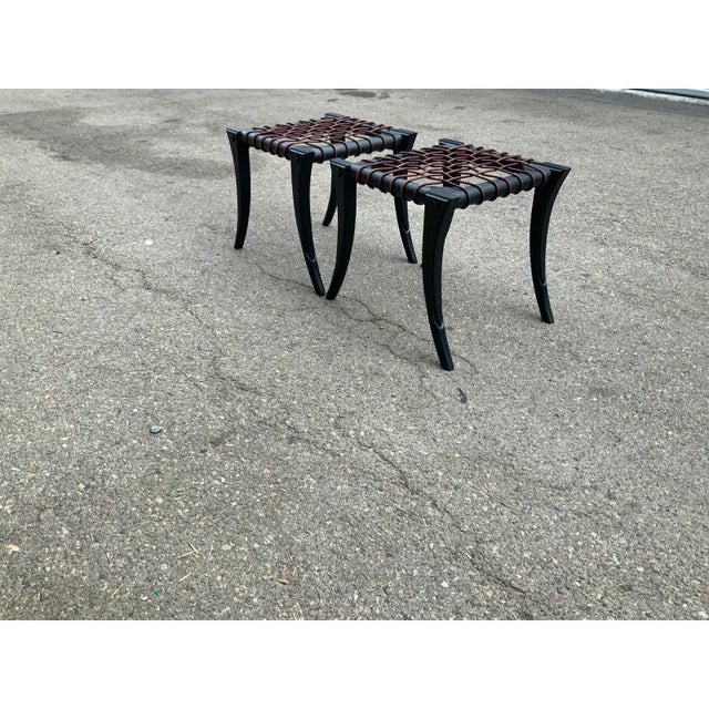 Mid-Century Modern Mid Century Klismos Ottomans - Pair For Sale - Image 3 of 5
