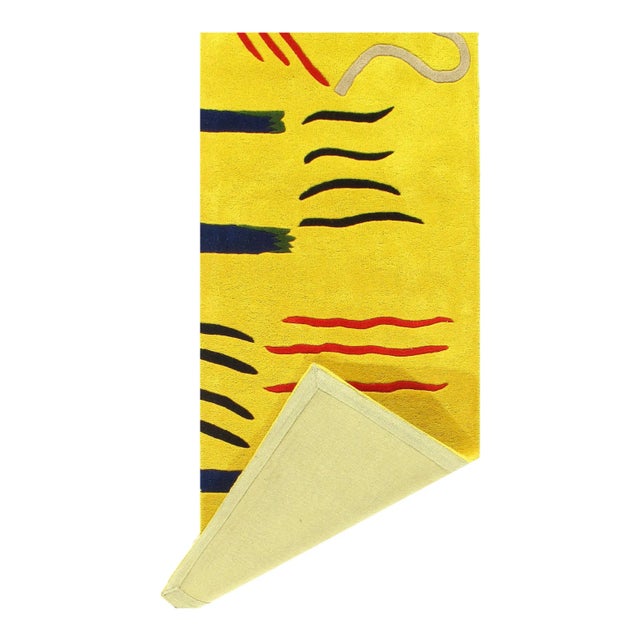 2010s Pasargad Modern Hand Tufted Wool Yellow Area Runner - 2'6" X 8' For Sale - Image 5 of 6